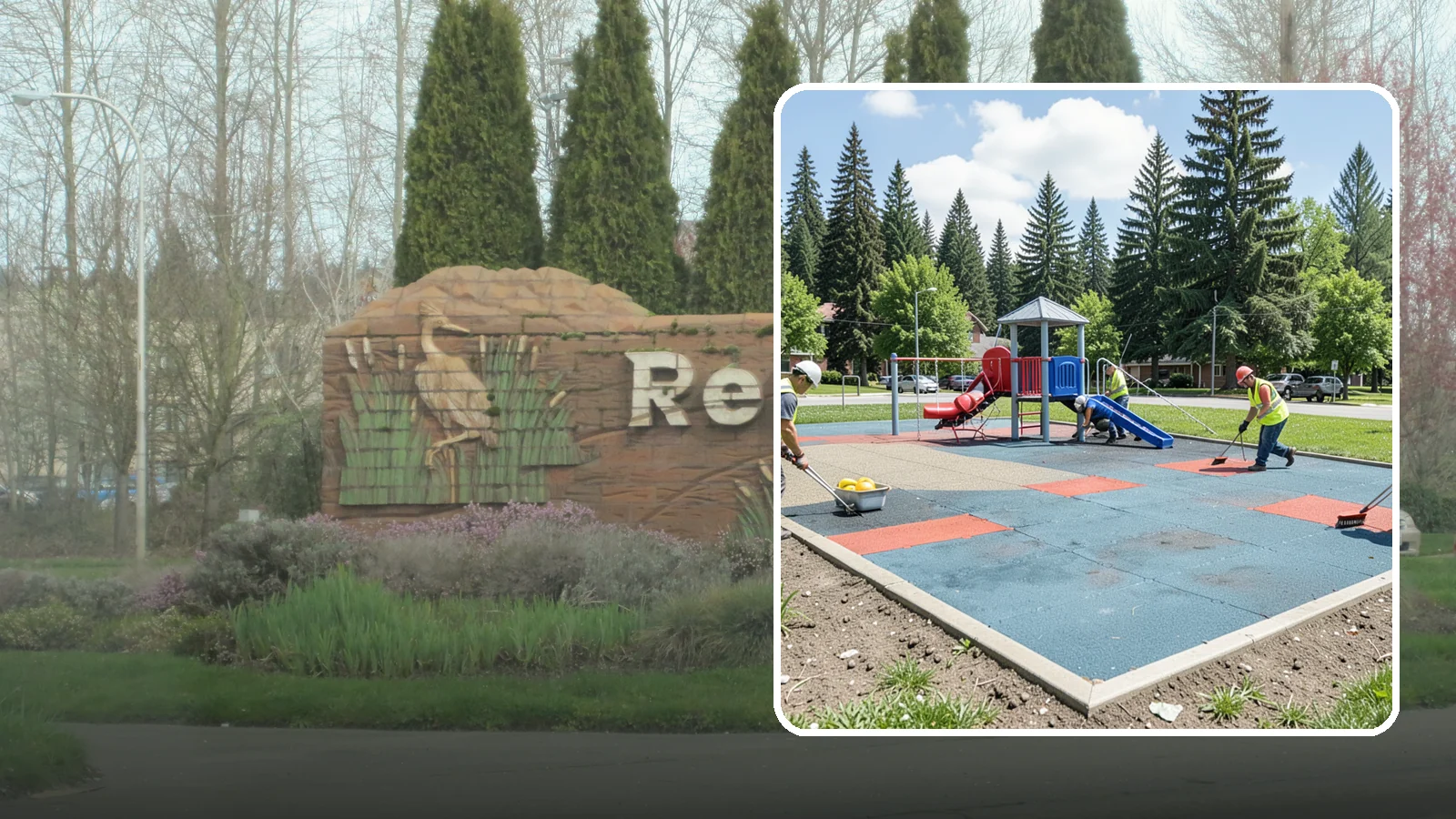 Playground Surface Repair in Renton, King County, WA - Restoration and repair of playground fall surfacing to keep impact-attenuation zones compliant and hazard-free.
