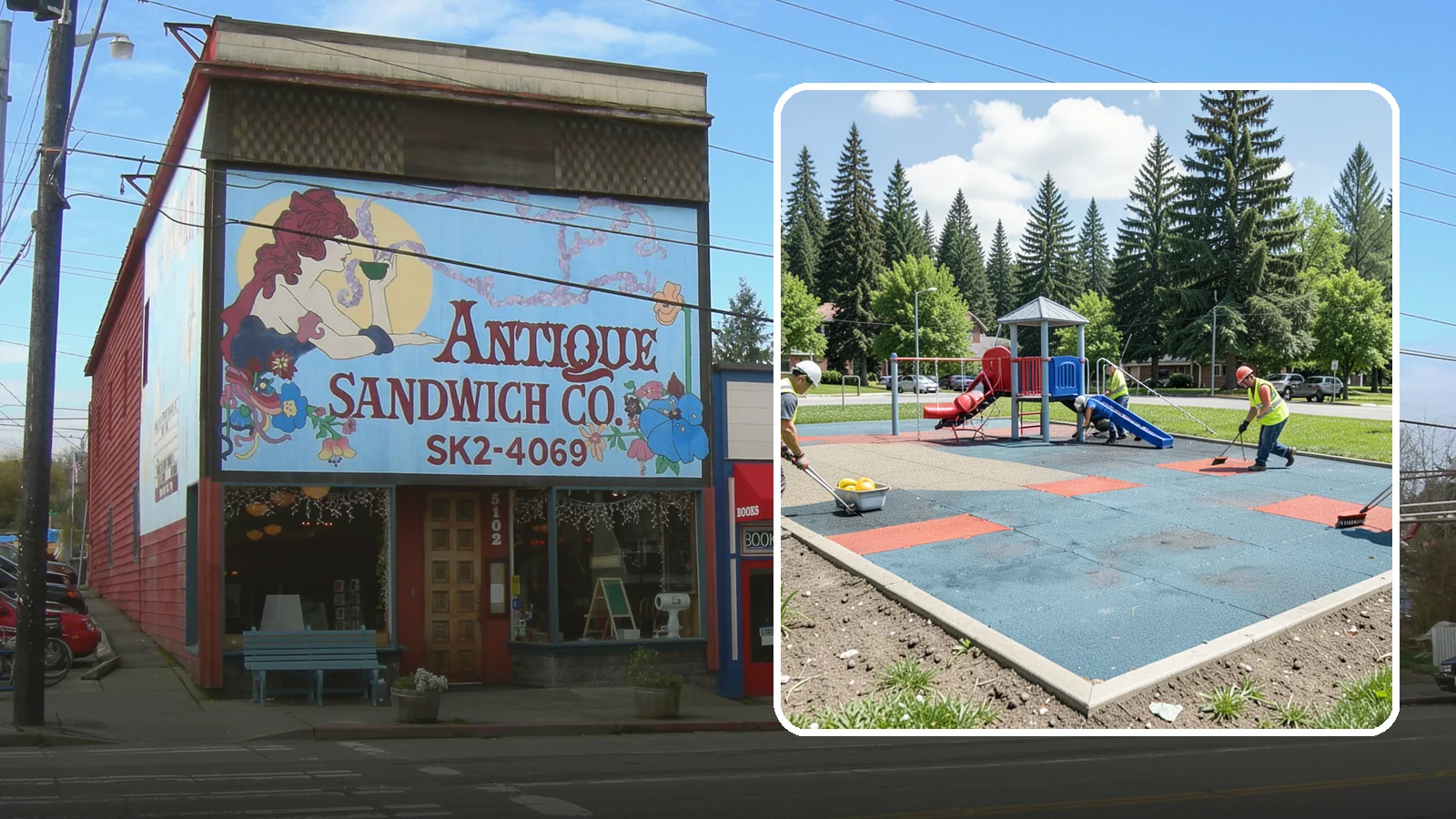 Playground Surface Repair in Ruston, Pierce County, WA - Restoration and repair of playground fall surfacing to keep impact-attenuation zones compliant and hazard-free.