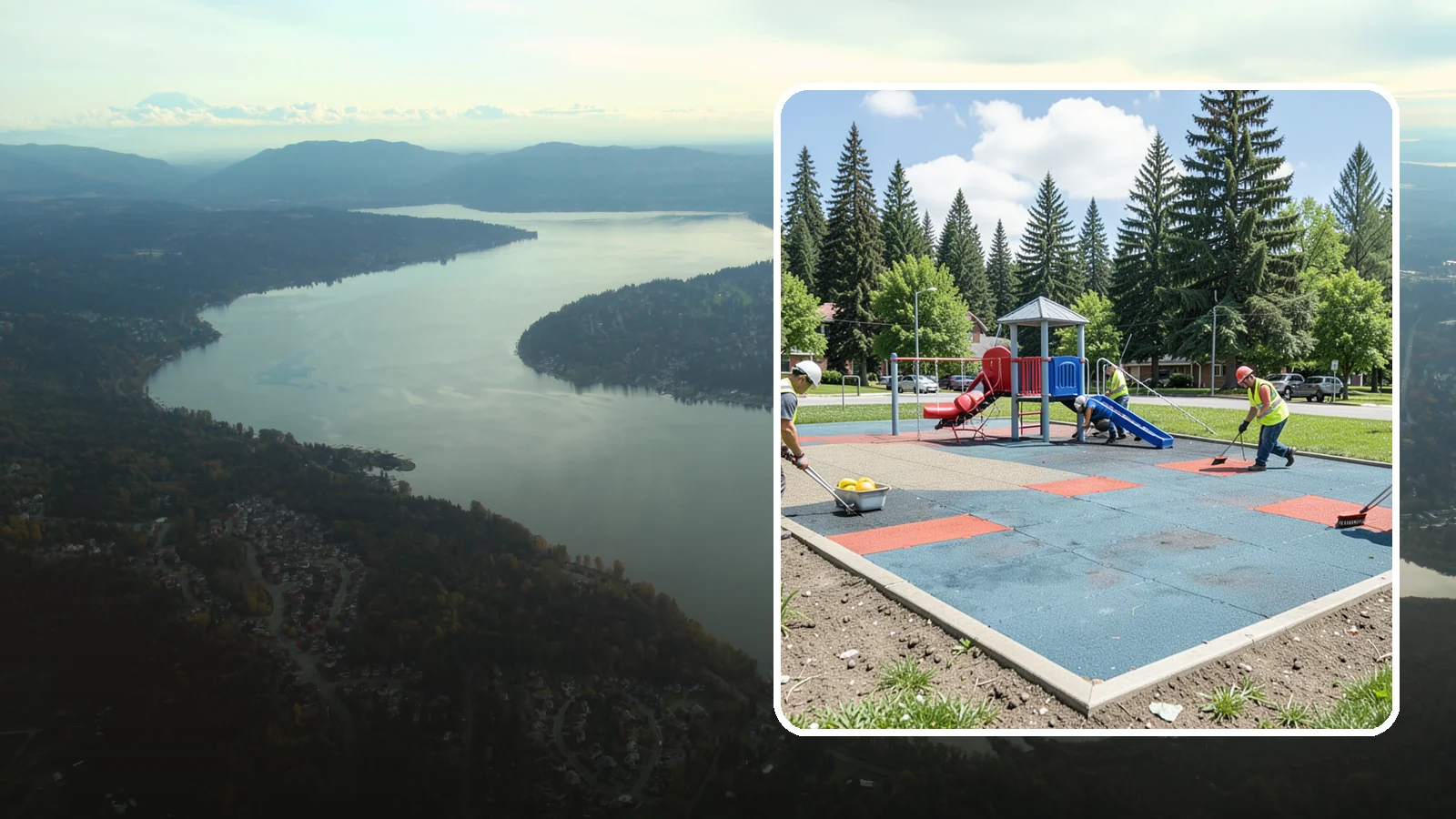 Playground Surface Repair in Sammamish, King County, WA - Restoration and repair of playground fall surfacing to keep impact-attenuation zones compliant and hazard-free.