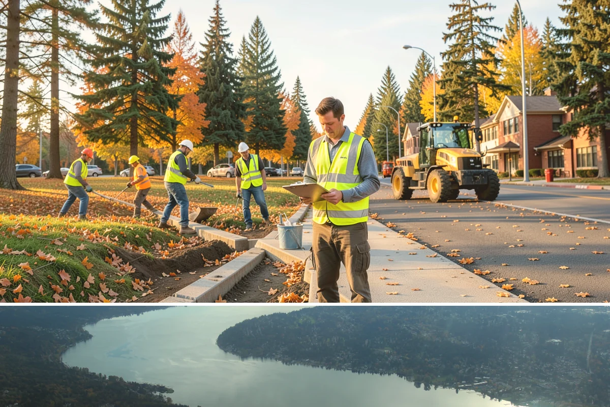 Playground Surface Repair in Sammamish, King County, WA - Poured-in-place work is best scheduled in the dry summer months, while wood fiber replenishment can occur nearly year-round.
