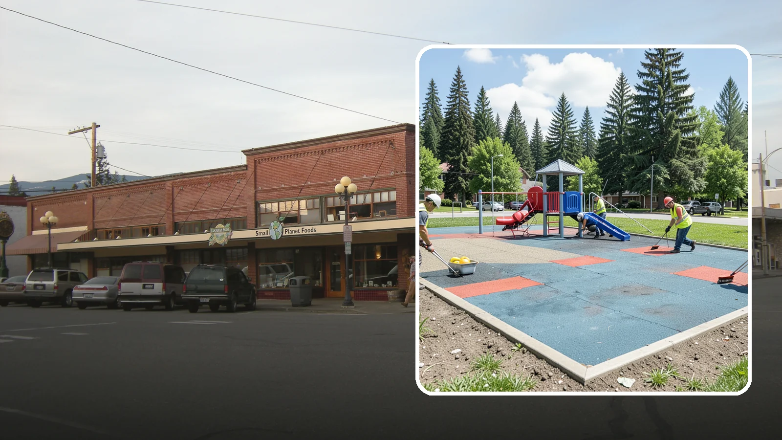 Playground Surface Repair in Sedro-Woolley, Skagit County, WA - Restoration and repair of playground fall surfacing to keep impact-attenuation zones compliant and hazard-free.