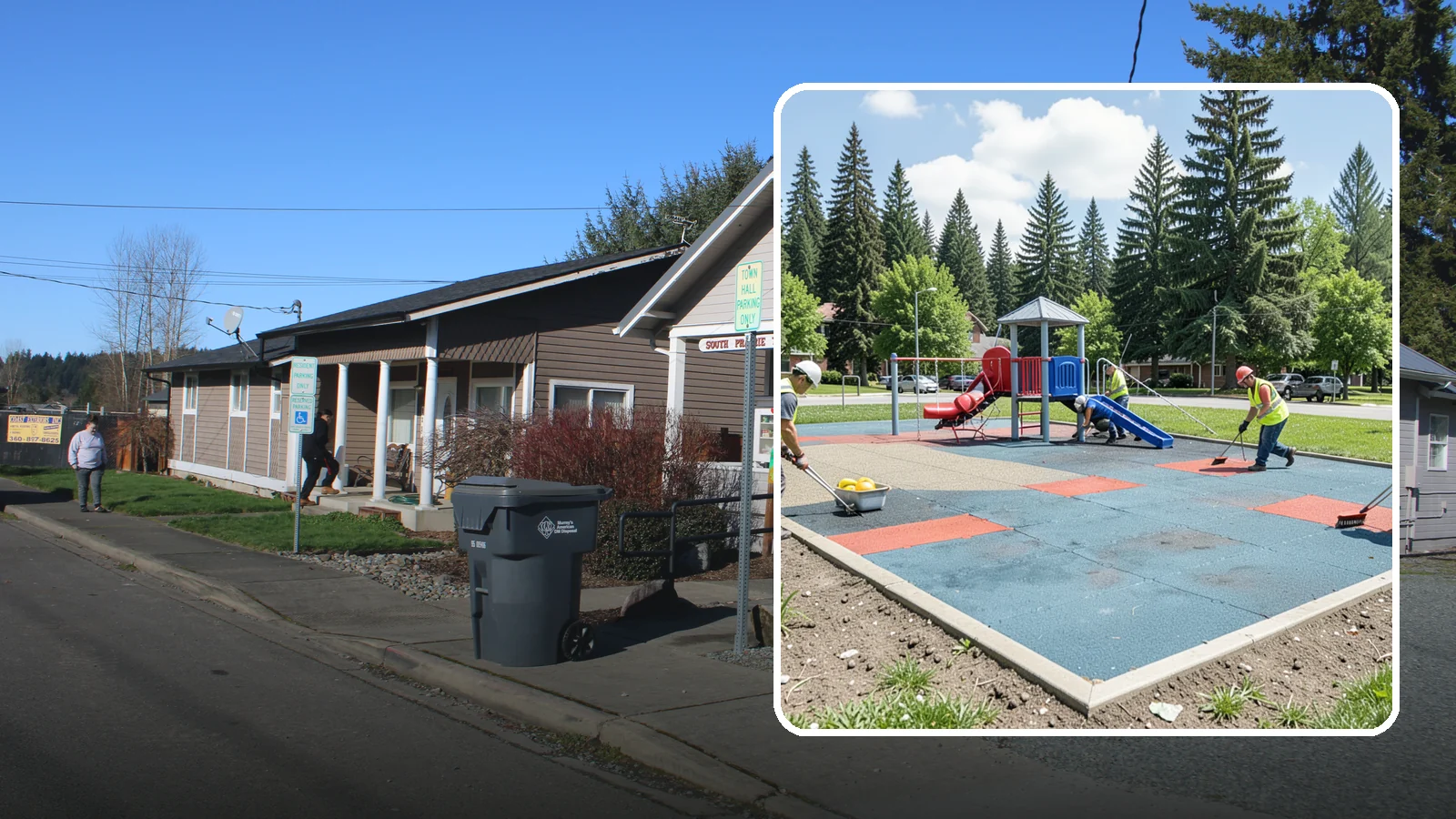 Playground Surface Repair in South Prairie, Pierce County, WA - Restoration and repair of playground fall surfacing to keep impact-attenuation zones compliant and hazard-free.