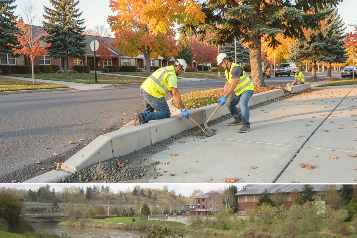 Playground Surface Repair in Tukwila, King County, WA - Poured-in-place work is best scheduled in the dry summer months, while wood fiber replenishment can occur nearly year-round.