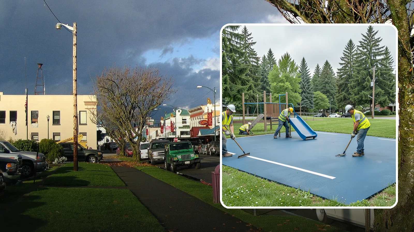 Playground Surfacing in Arlington, Snohomish County, WA - Installation and repair of poured-in-place and safety surfacing systems for accessible public play areas.