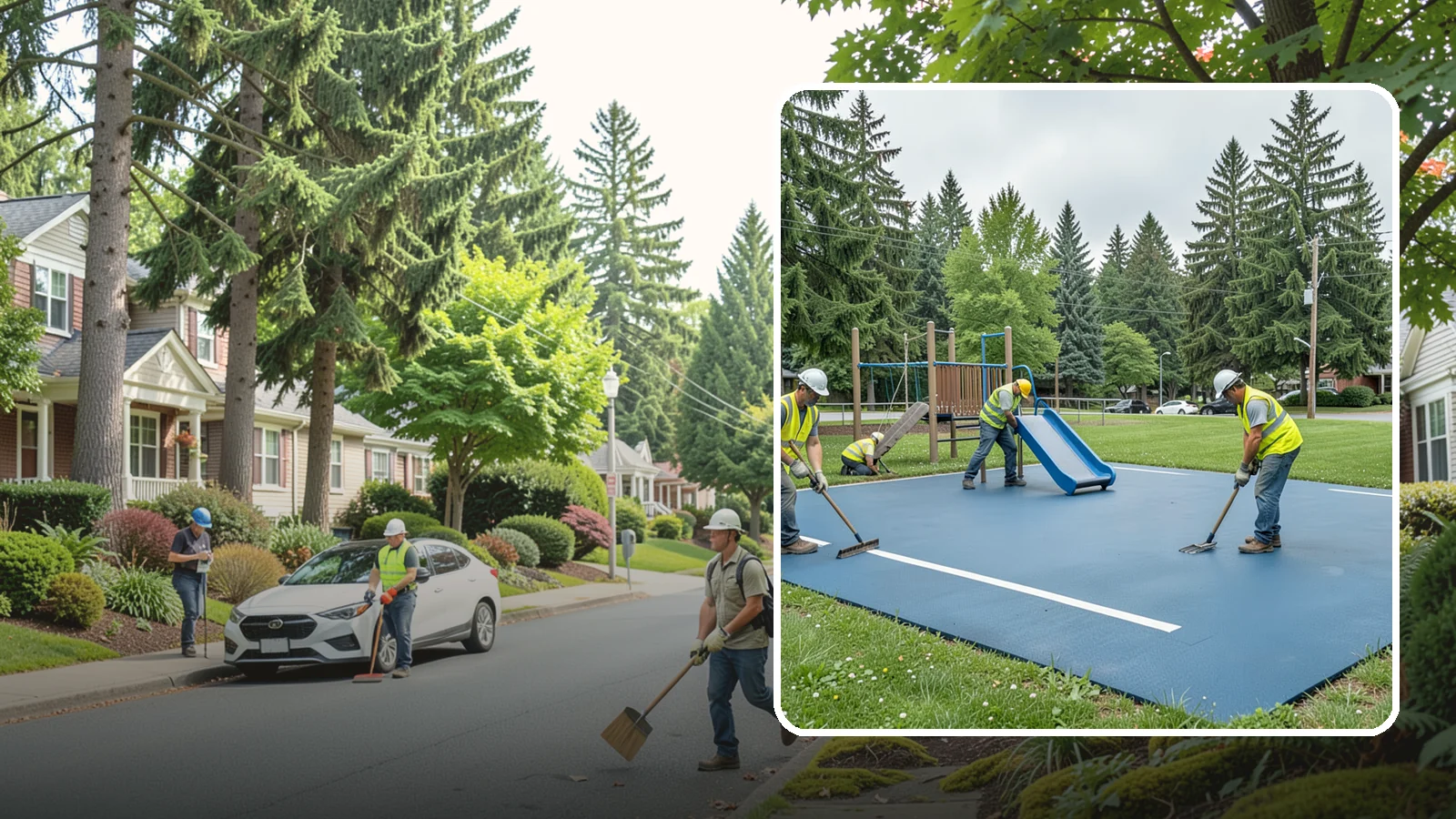 Playground Surfacing in Beaux Arts Village, King County, WA - Installation and repair of poured-in-place and safety surfacing systems for accessible public play areas.