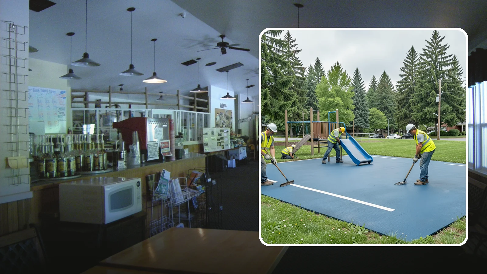 Playground Surfacing in Black Diamond, King County, WA - Installation and repair of poured-in-place and safety surfacing systems for accessible public play areas.