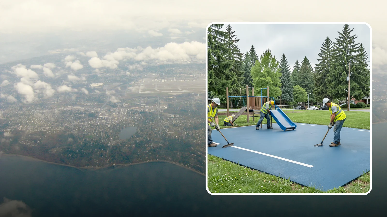 Playground Surfacing in Burien, King County, WA - Installation and repair of poured-in-place and safety surfacing systems for accessible public play areas.