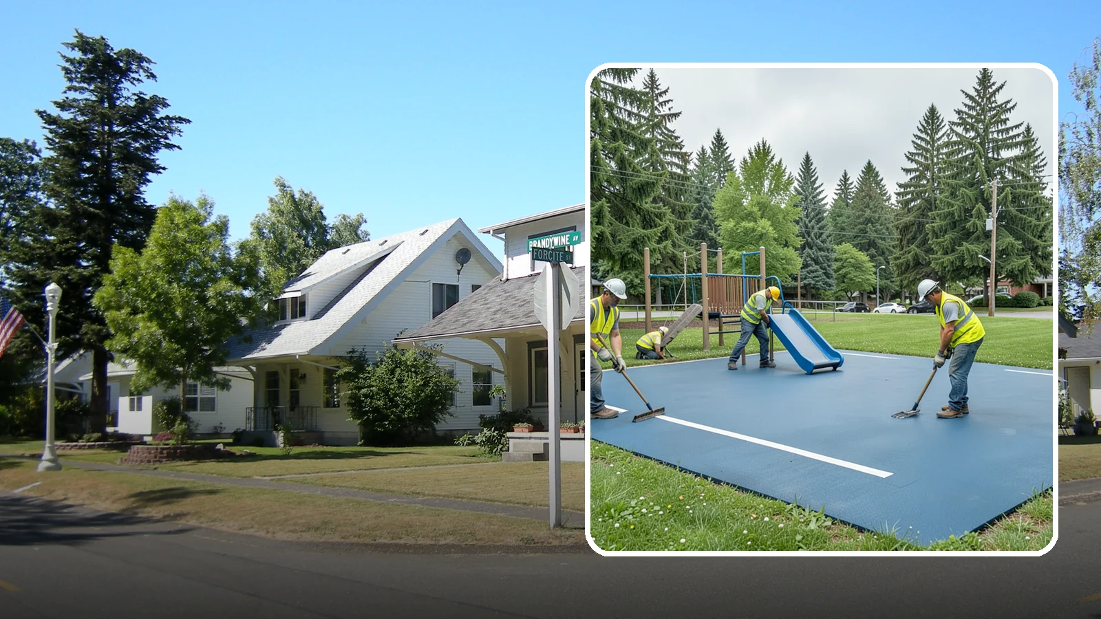 Playground Surfacing in DuPont, Pierce County, WA - Installation and repair of poured-in-place and safety surfacing systems for accessible public play areas.
