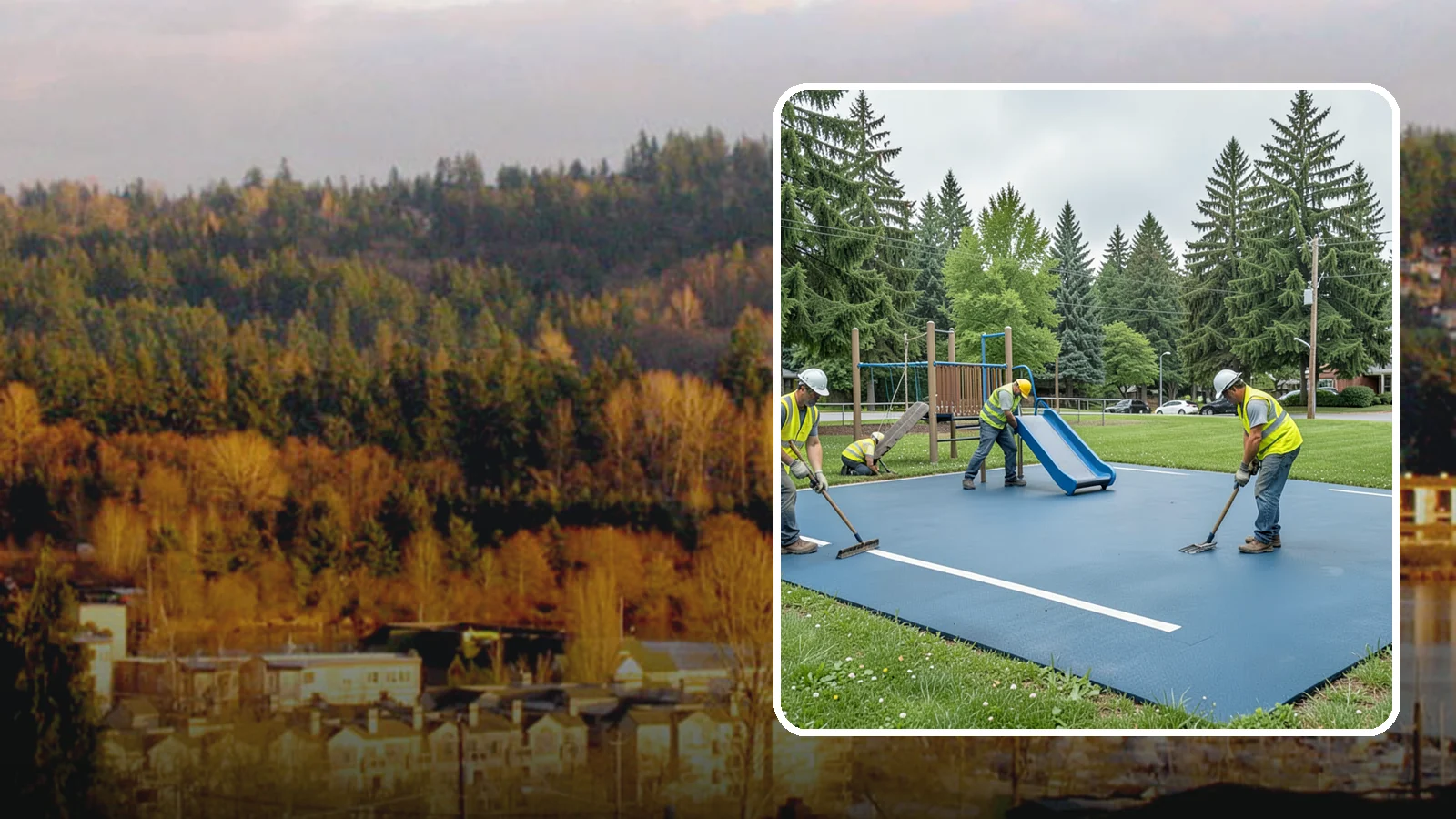 Playground Surfacing in Kenmore, King County, WA - Installation and repair of poured-in-place and safety surfacing systems for accessible public play areas.
