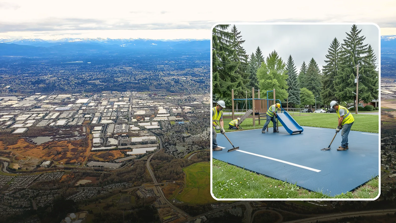 Playground Surfacing in Kent, King County, WA - Installation and repair of poured-in-place and safety surfacing systems for accessible public play areas.