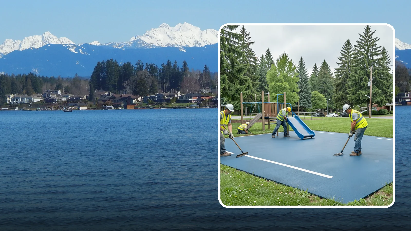 Playground Surfacing in Lake Stevens, Snohomish County, WA - Installation and repair of poured-in-place and safety surfacing systems for accessible public play areas.