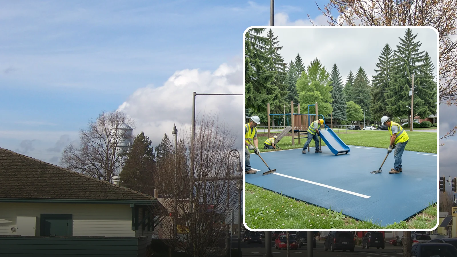 Playground Surfacing in Marysville, Snohomish County, WA - Installation and repair of poured-in-place and safety surfacing systems for accessible public play areas.