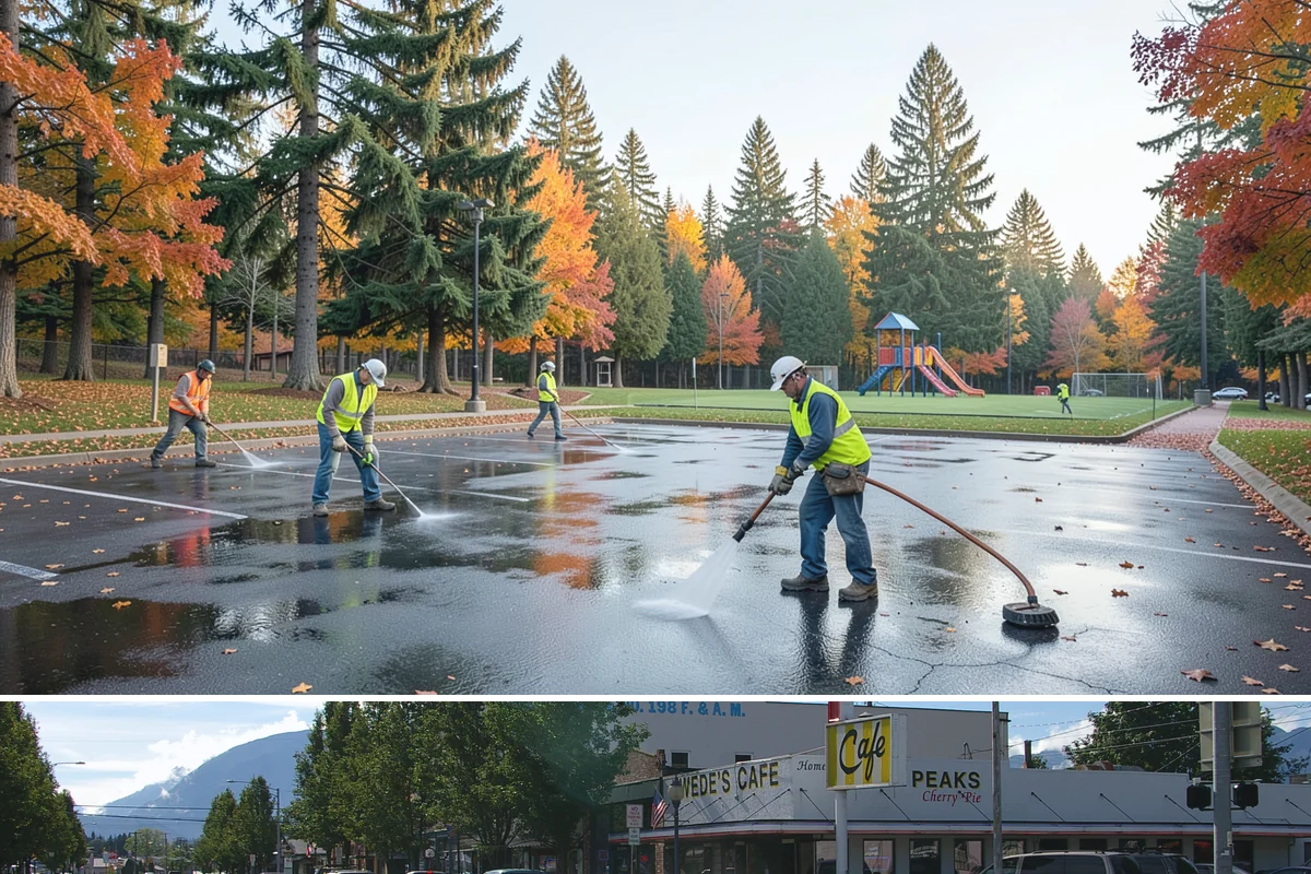 Playground Surfacing in North Bend, King County, WA - Installation and curing are best scheduled during warm, dry summer weather to ensure proper adhesion and set.