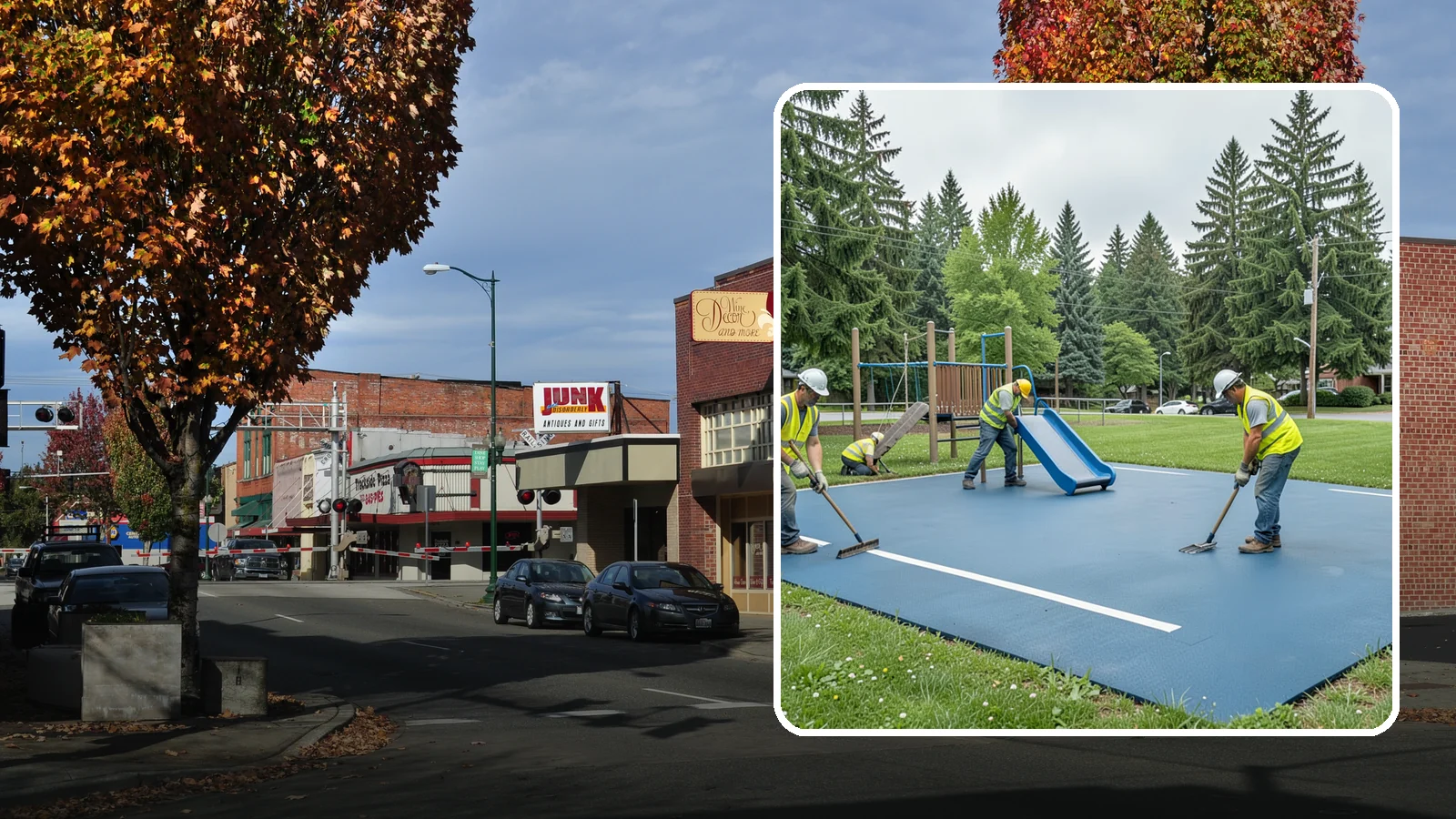 Playground Surfacing in Puyallup, Pierce County, WA - Installation and repair of poured-in-place and safety surfacing systems for accessible public play areas.