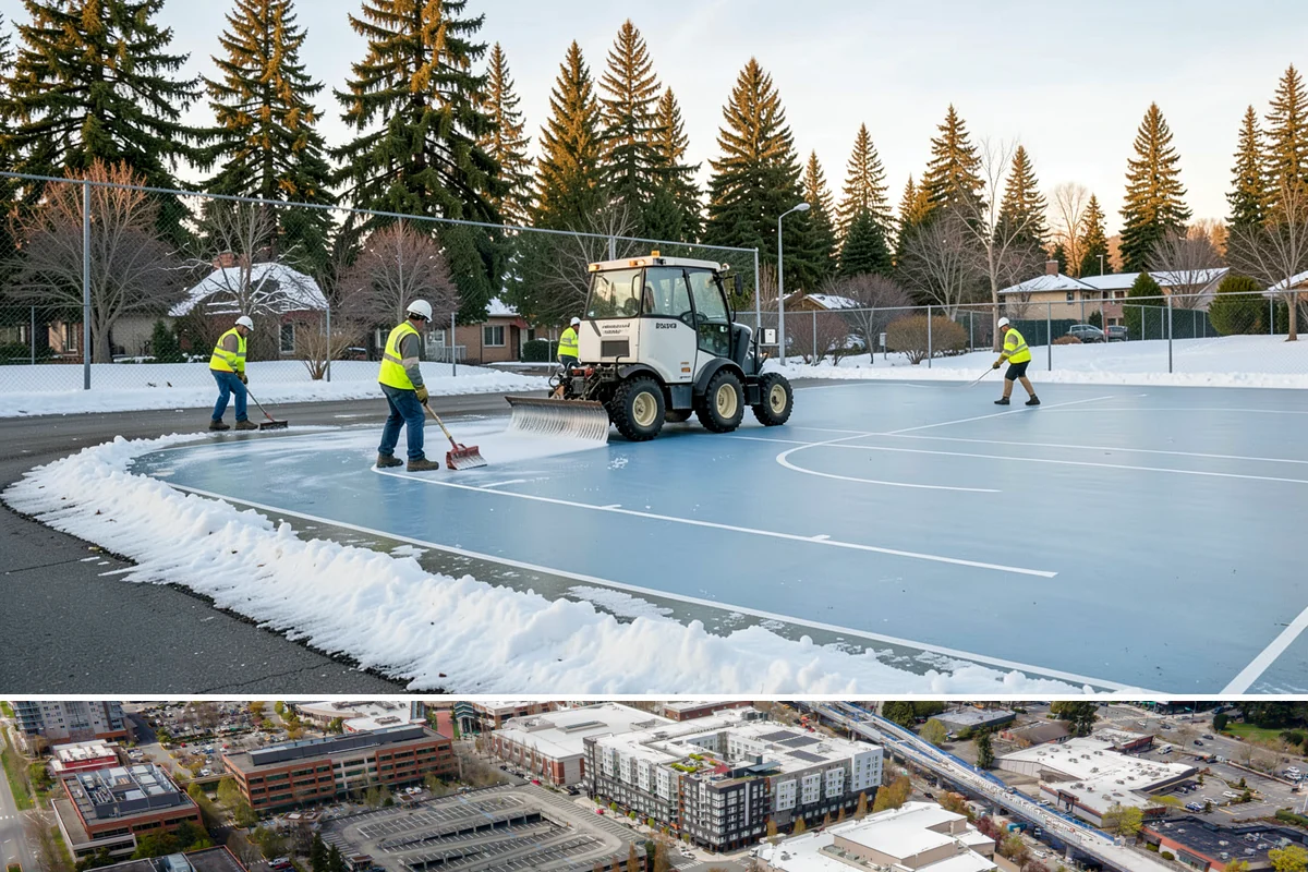 Playground Surfacing in Redmond, King County, WA - Installation and curing are best scheduled during warm, dry summer weather to ensure proper adhesion and set.