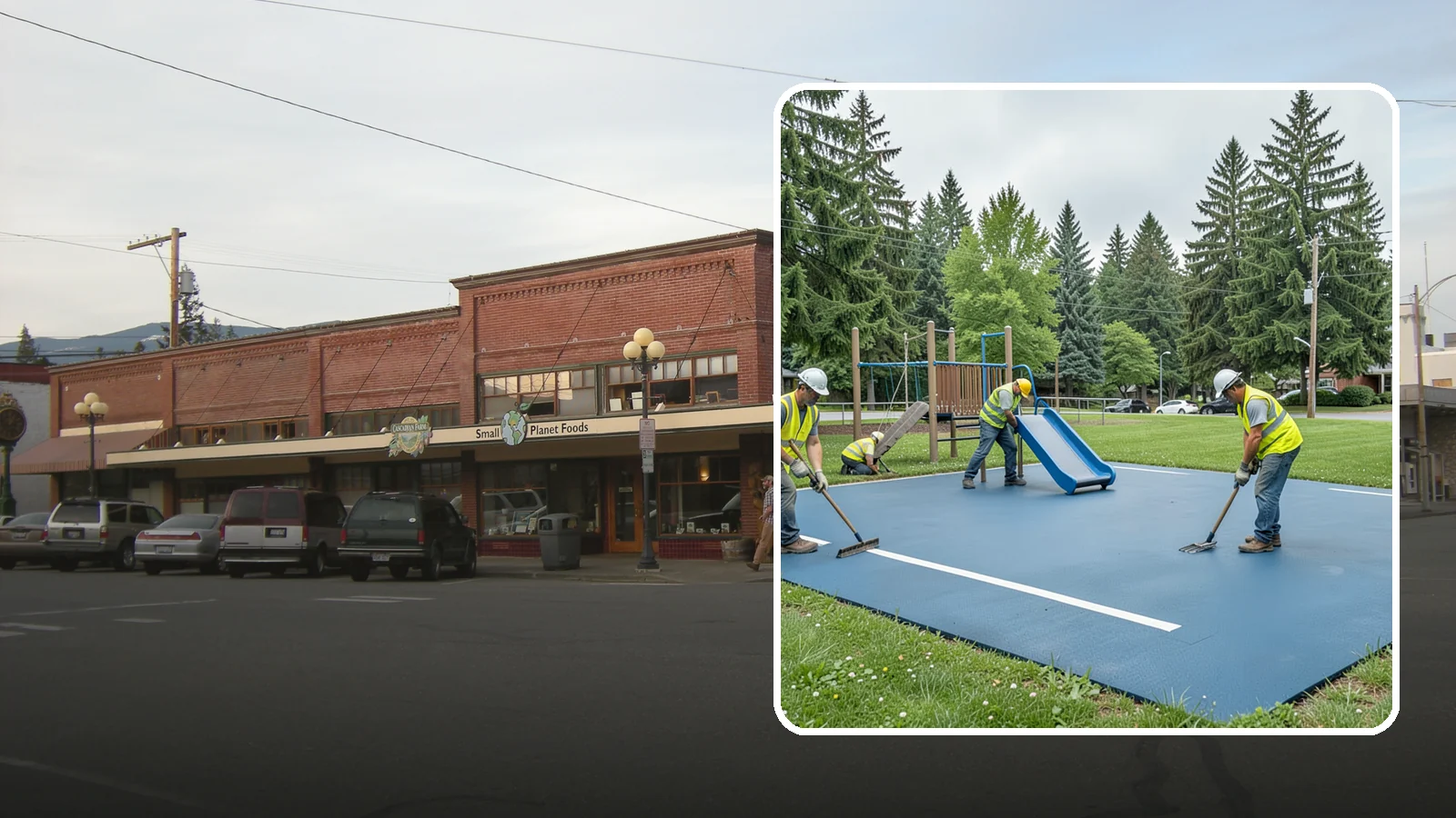 Playground Surfacing in Sedro-Woolley, Skagit County, WA - Installation and repair of poured-in-place and safety surfacing systems for accessible public play areas.
