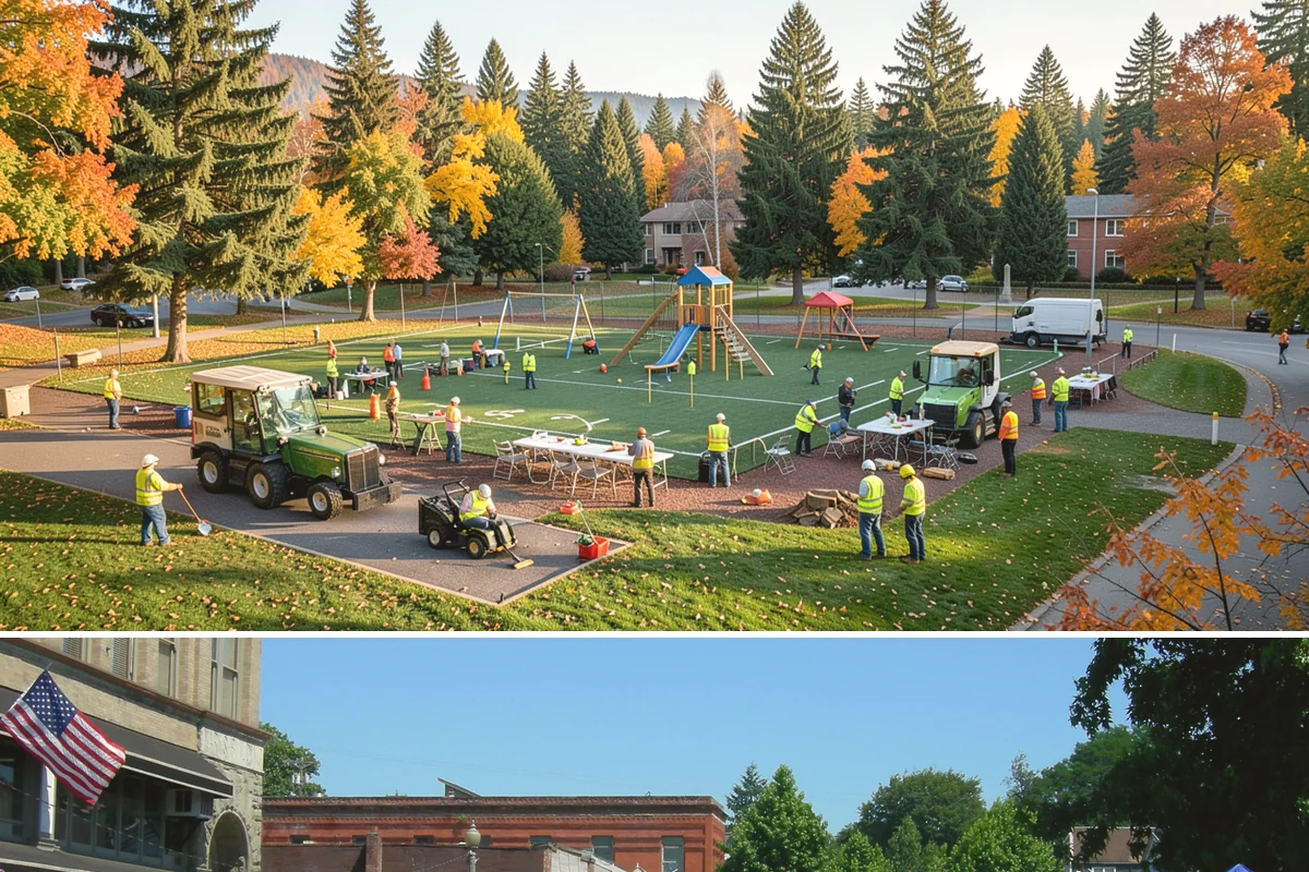 Playground Surfacing in Snohomish, Snohomish County, WA - Installation and curing are best scheduled during warm, dry summer weather to ensure proper adhesion and set.