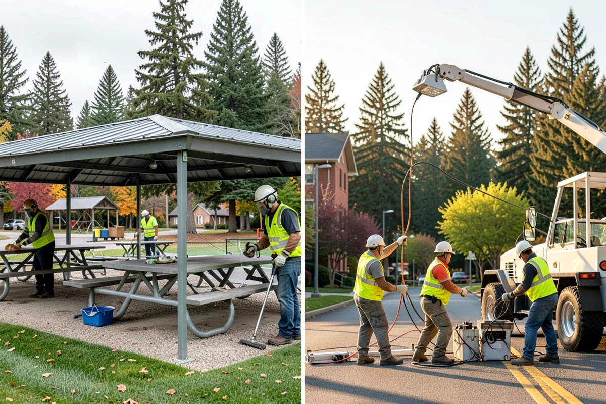 Plaza Cleaning in DuPont, Pierce County, WA - Assess plaza materials, features, and problem areas with facilities staff