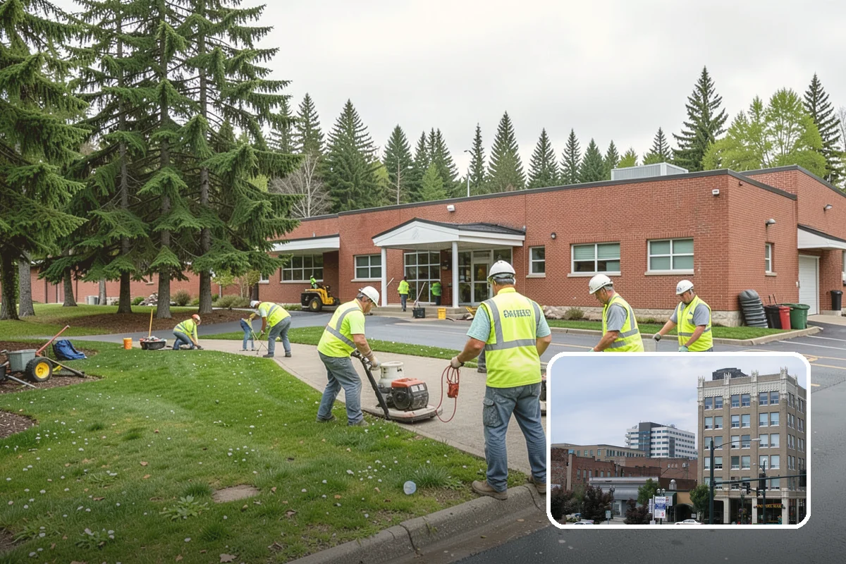 Plaza Cleaning in Everett, Snohomish County, WA - Protects delicate plaza materials with surface-matched cleaning methods