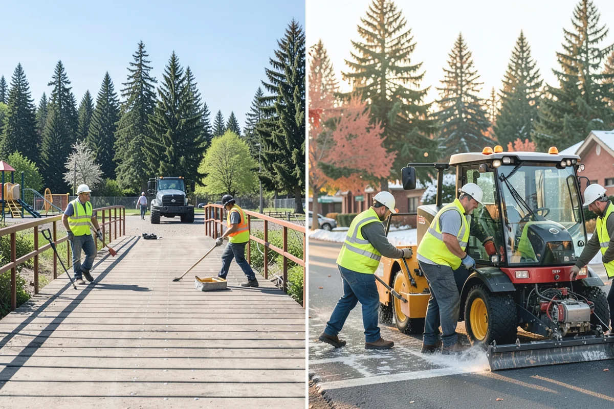 Plaza Cleaning in Hamilton, Skagit County, WA - Assess plaza materials, features, and problem areas with facilities staff