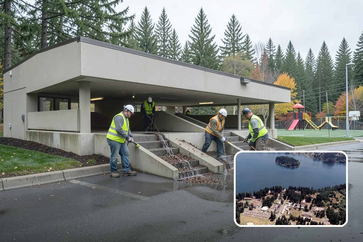 Plaza Cleaning in Lakewood, Pierce County, WA - Protects delicate plaza materials with surface-matched cleaning methods