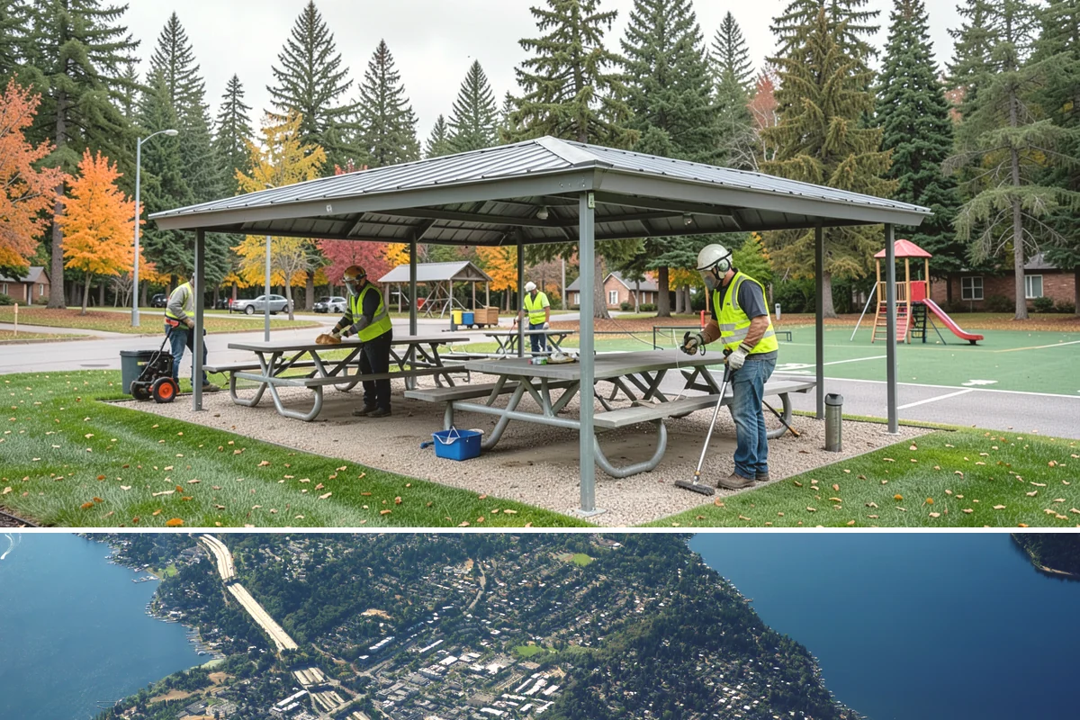 Plaza Cleaning in Mercer Island, King County, WA - Schedule plaza cleaning in late spring ahead of the summer event and festival season, with touch-ups timed to major gatherings.