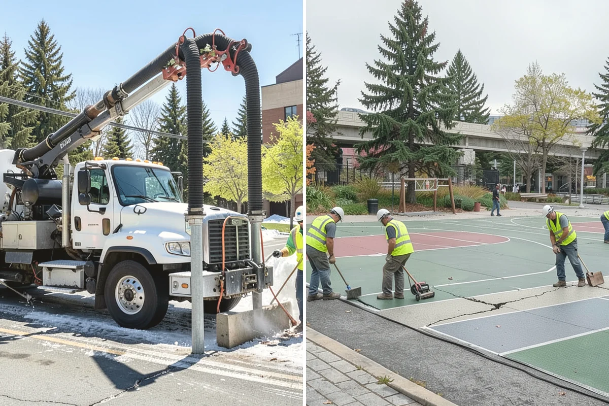 Plaza Cleaning in Mill Creek, Snohomish County, WA - Assess plaza materials, features, and problem areas with facilities staff