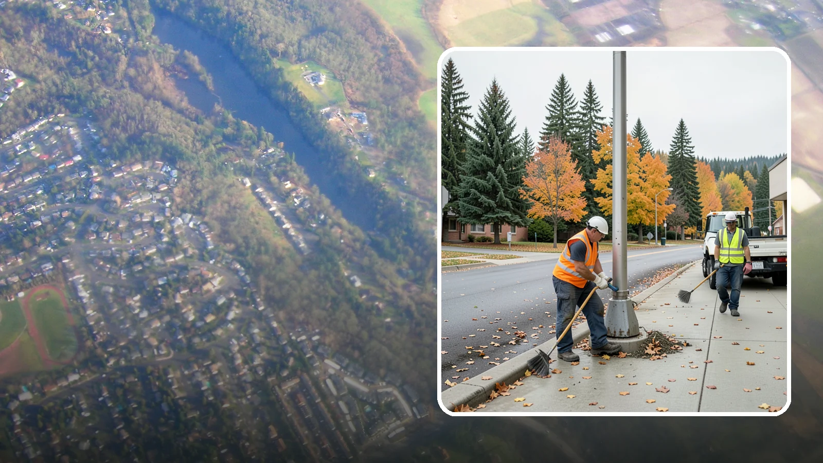 Pole Base Cleaning in Algona, King County, WA - Cleaning and clearing of light pole bases to prevent corrosion and maintain a tidy public appearance.