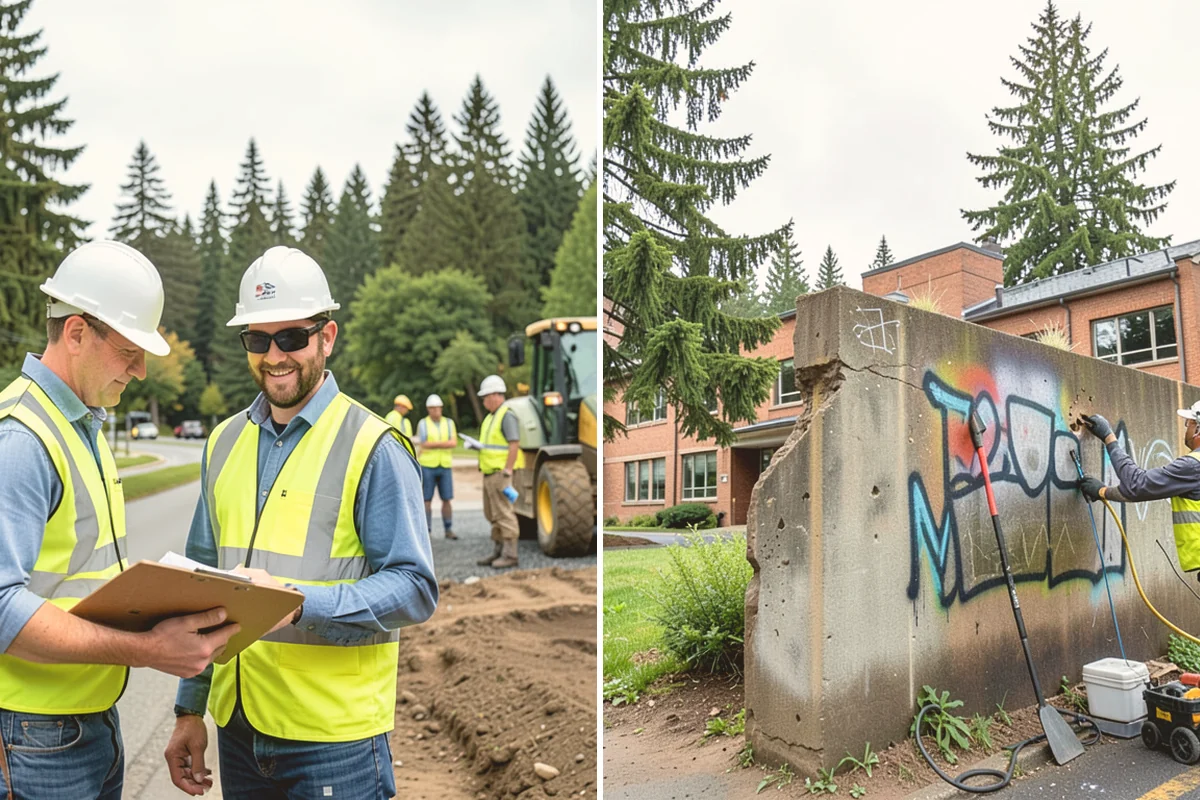 Pole Base Cleaning in Algona, King County, WA - Clear vegetation and debris from around each base