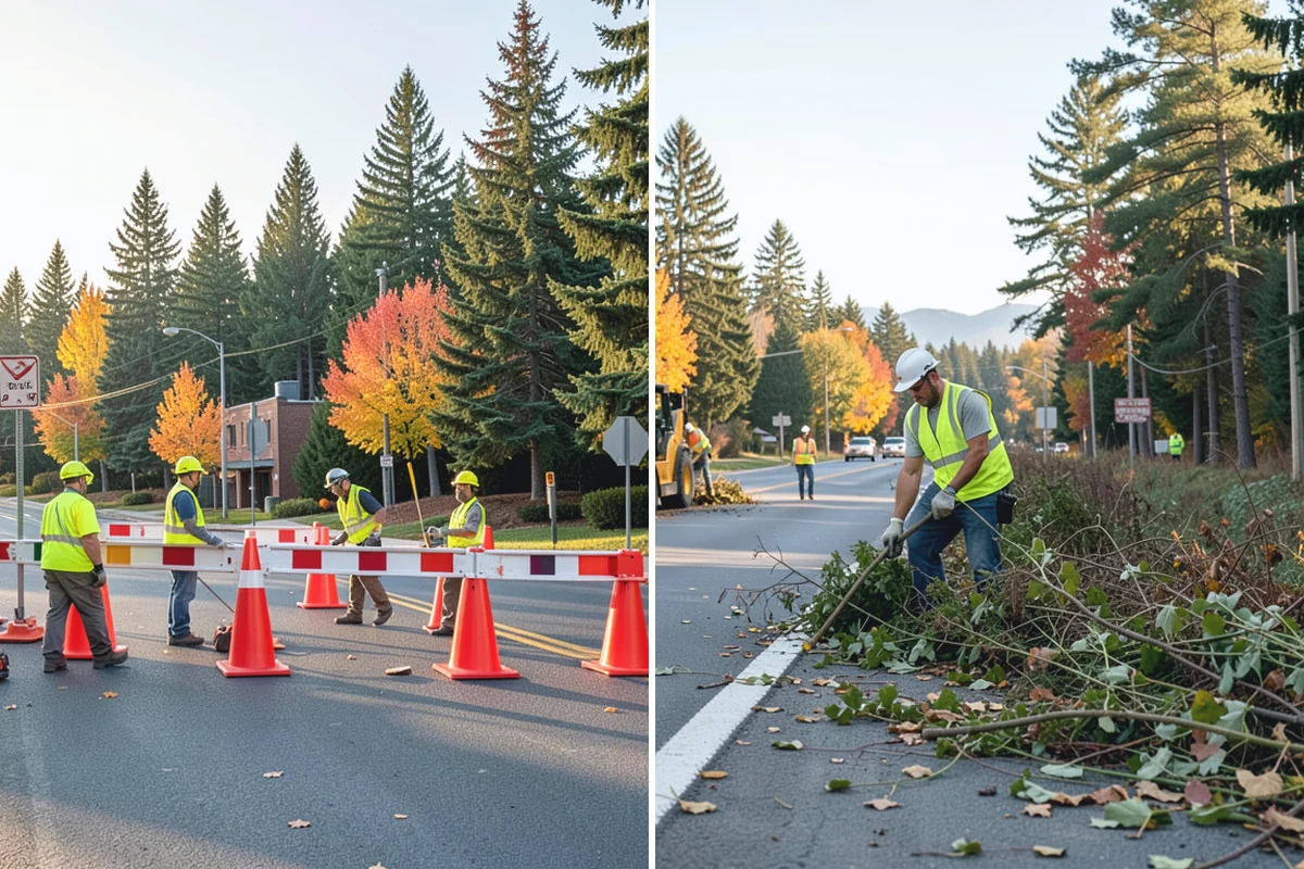 Pole Base Cleaning in Auburn, King County, WA - Clear vegetation and debris from around each base