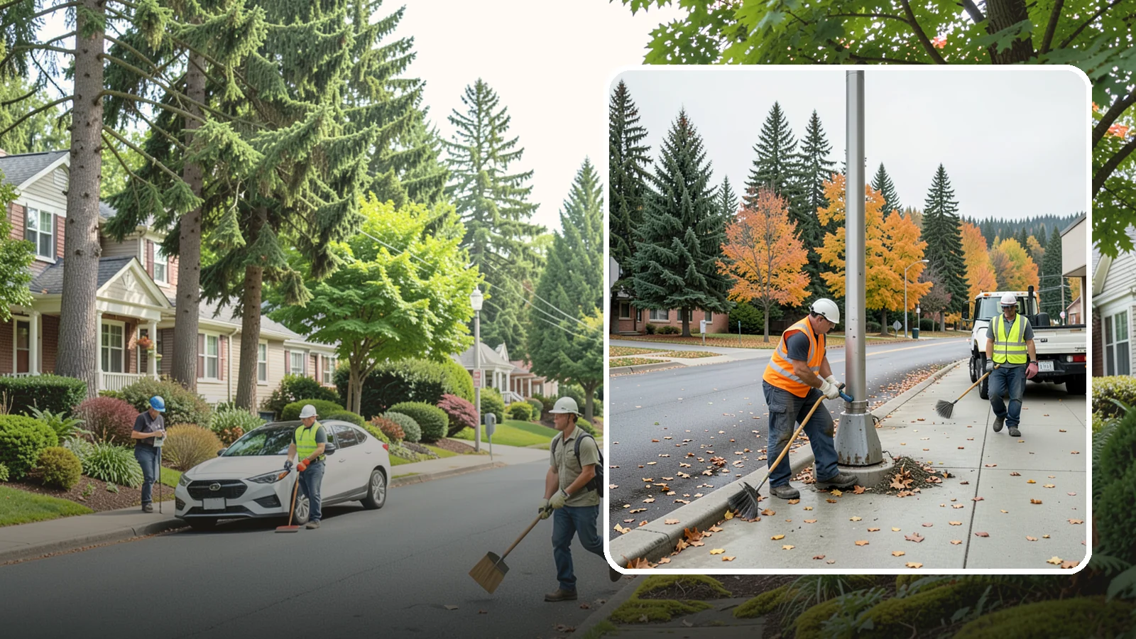 Pole Base Cleaning in Beaux Arts Village, King County, WA - Cleaning and clearing of light pole bases to prevent corrosion and maintain a tidy public appearance.