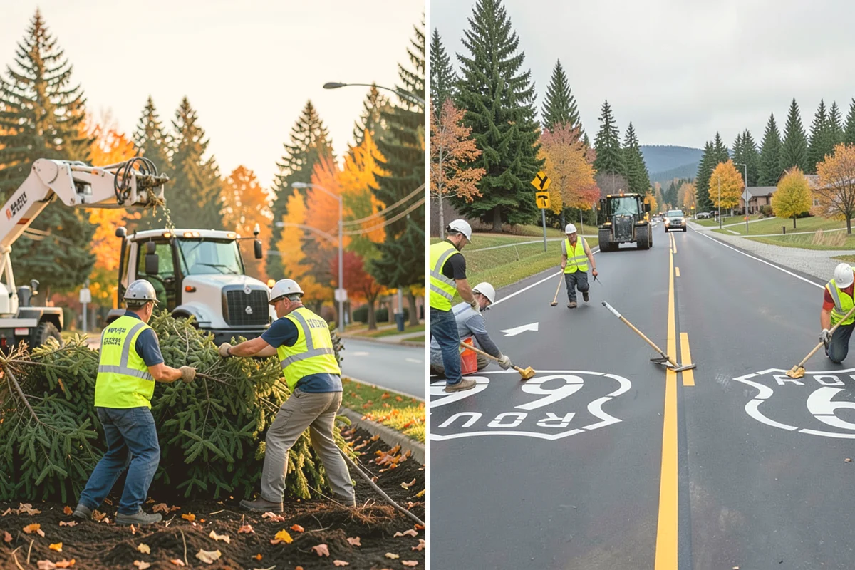 Pole Base Cleaning in Bellevue, King County, WA - Clear vegetation and debris from around each base