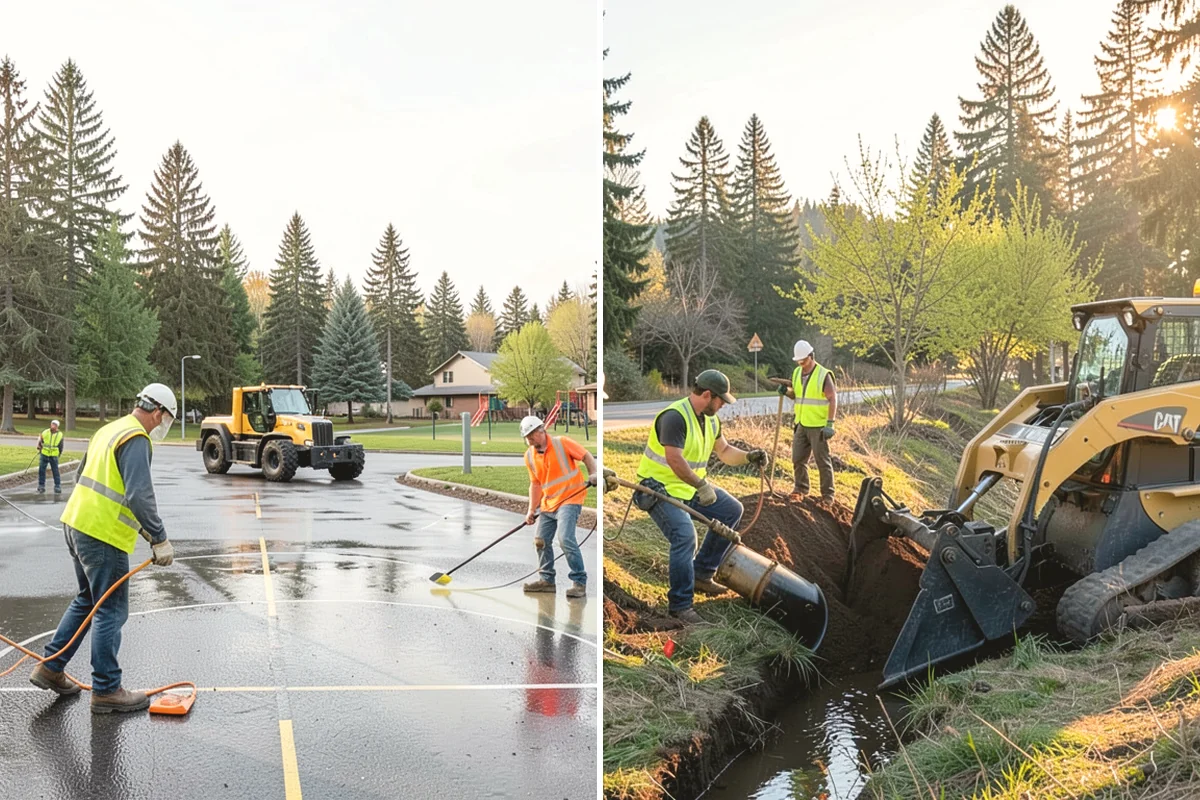Pole Base Cleaning in Black Diamond, King County, WA - Clear vegetation and debris from around each base