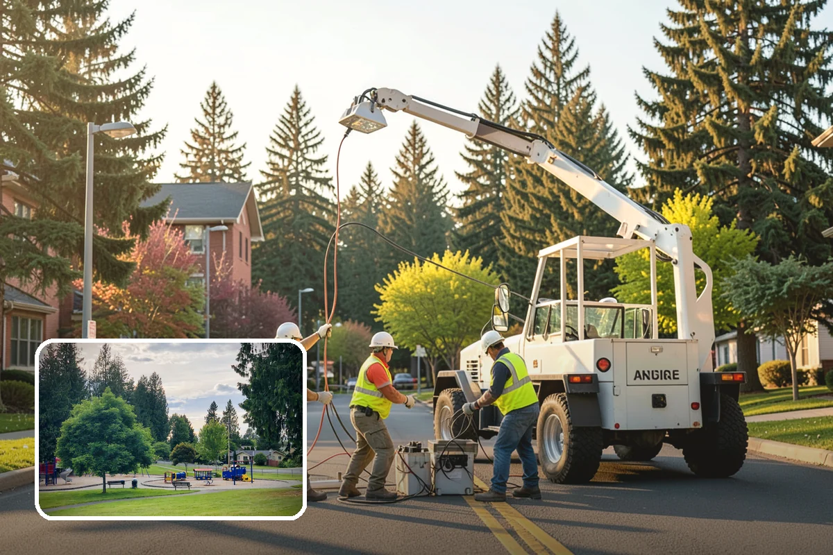 Pole Base Cleaning in Bonney Lake, Pierce County, WA - Slows corrosion of anchor bolts and base plates