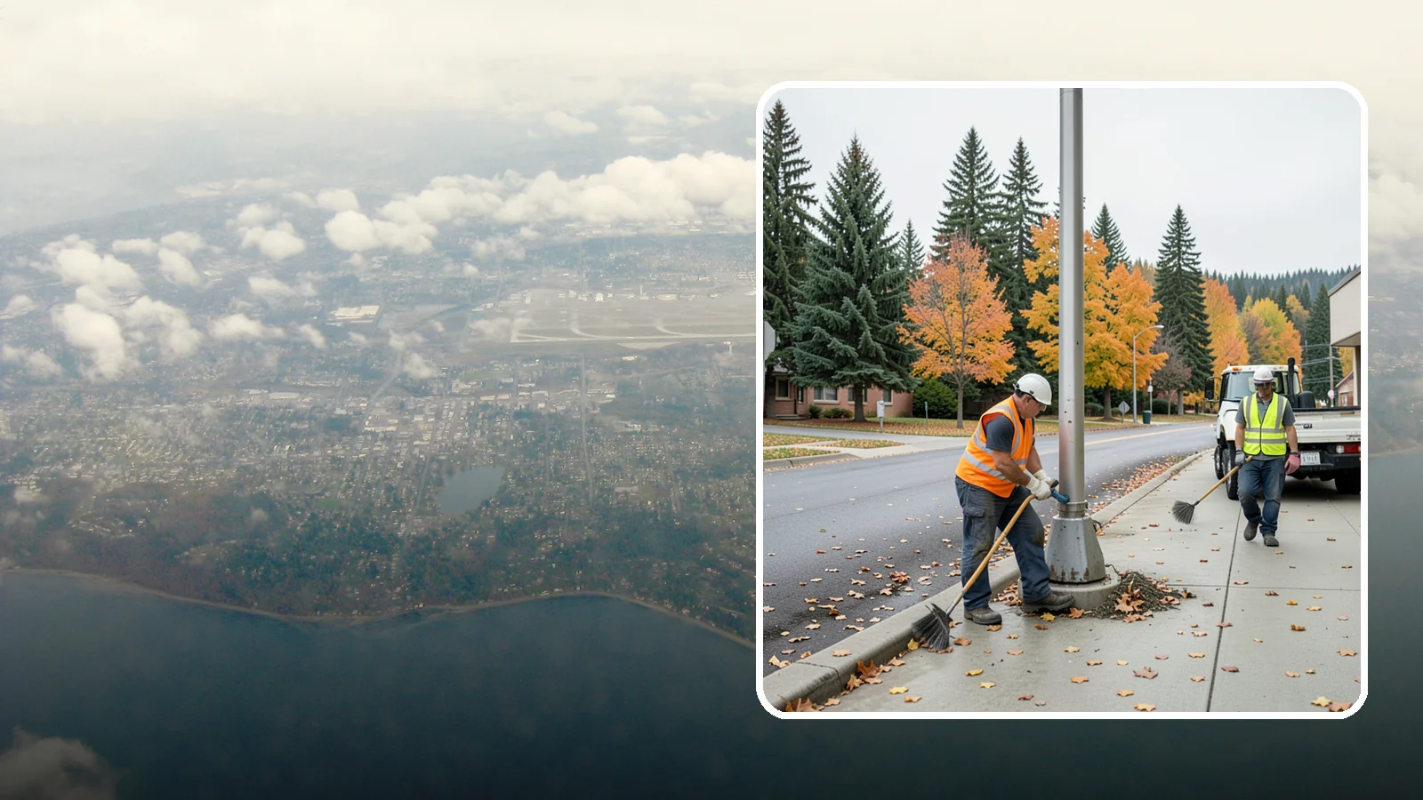 Pole Base Cleaning in Burien, King County, WA - Cleaning and clearing of light pole bases to prevent corrosion and maintain a tidy public appearance.