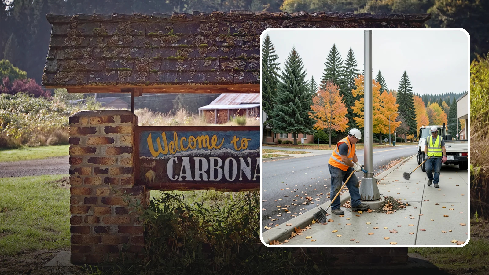 Pole Base Cleaning in Carbonado, Pierce County, WA - Cleaning and clearing of light pole bases to prevent corrosion and maintain a tidy public appearance.