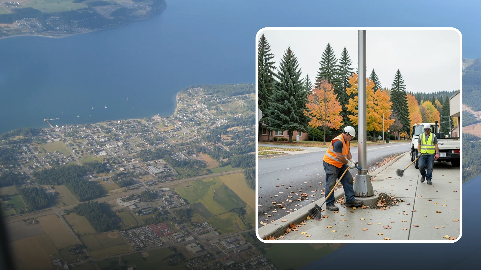 Pole Base Cleaning in Coupeville, Island County, WA - Cleaning and clearing of light pole bases to prevent corrosion and maintain a tidy public appearance.