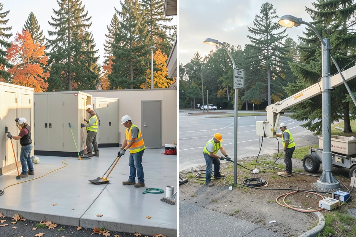 Pole Base Cleaning in Coupeville, Island County, WA - Clear vegetation and debris from around each base