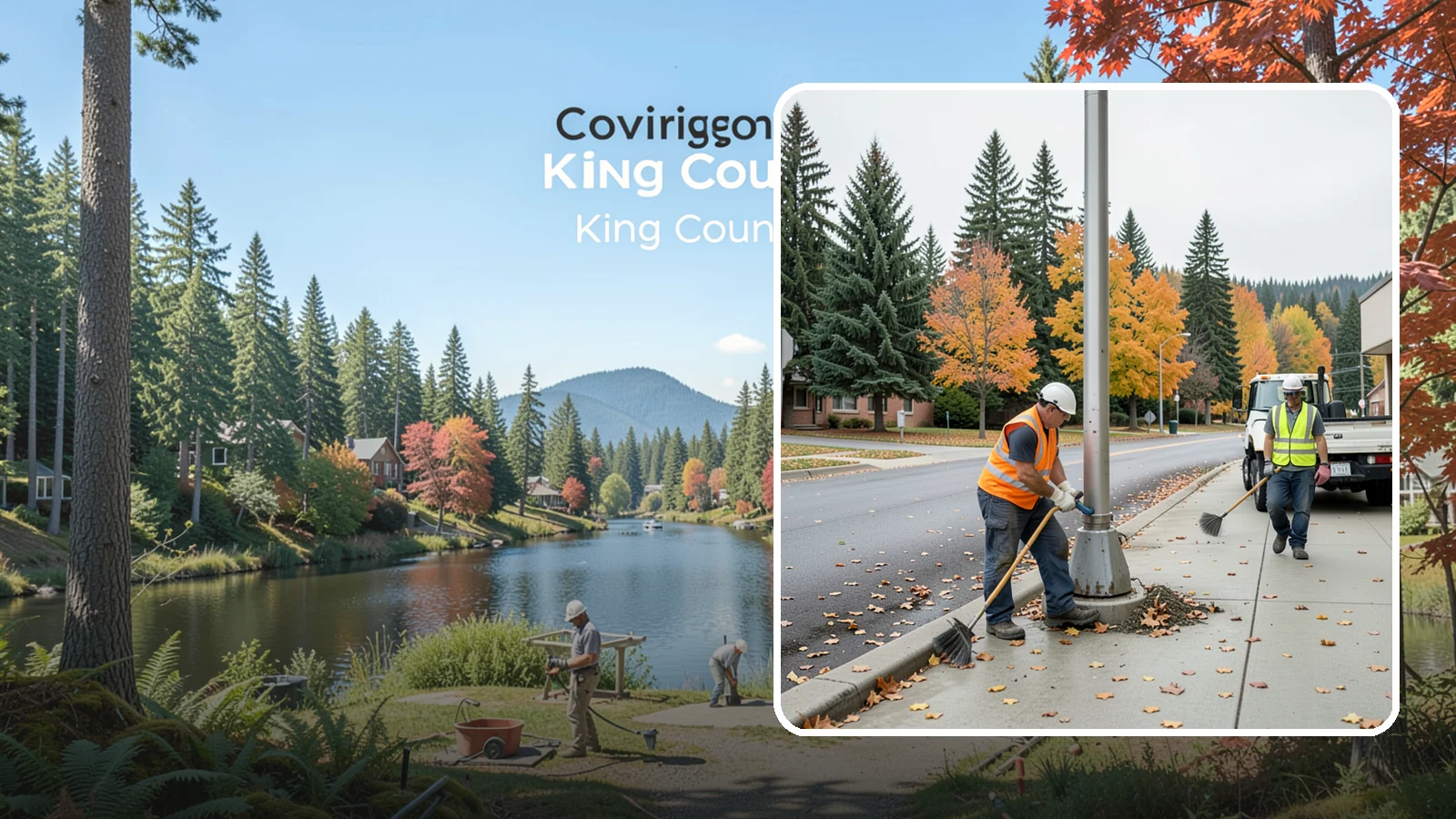 Pole Base Cleaning in Covington, King County, WA - Cleaning and clearing of light pole bases to prevent corrosion and maintain a tidy public appearance.