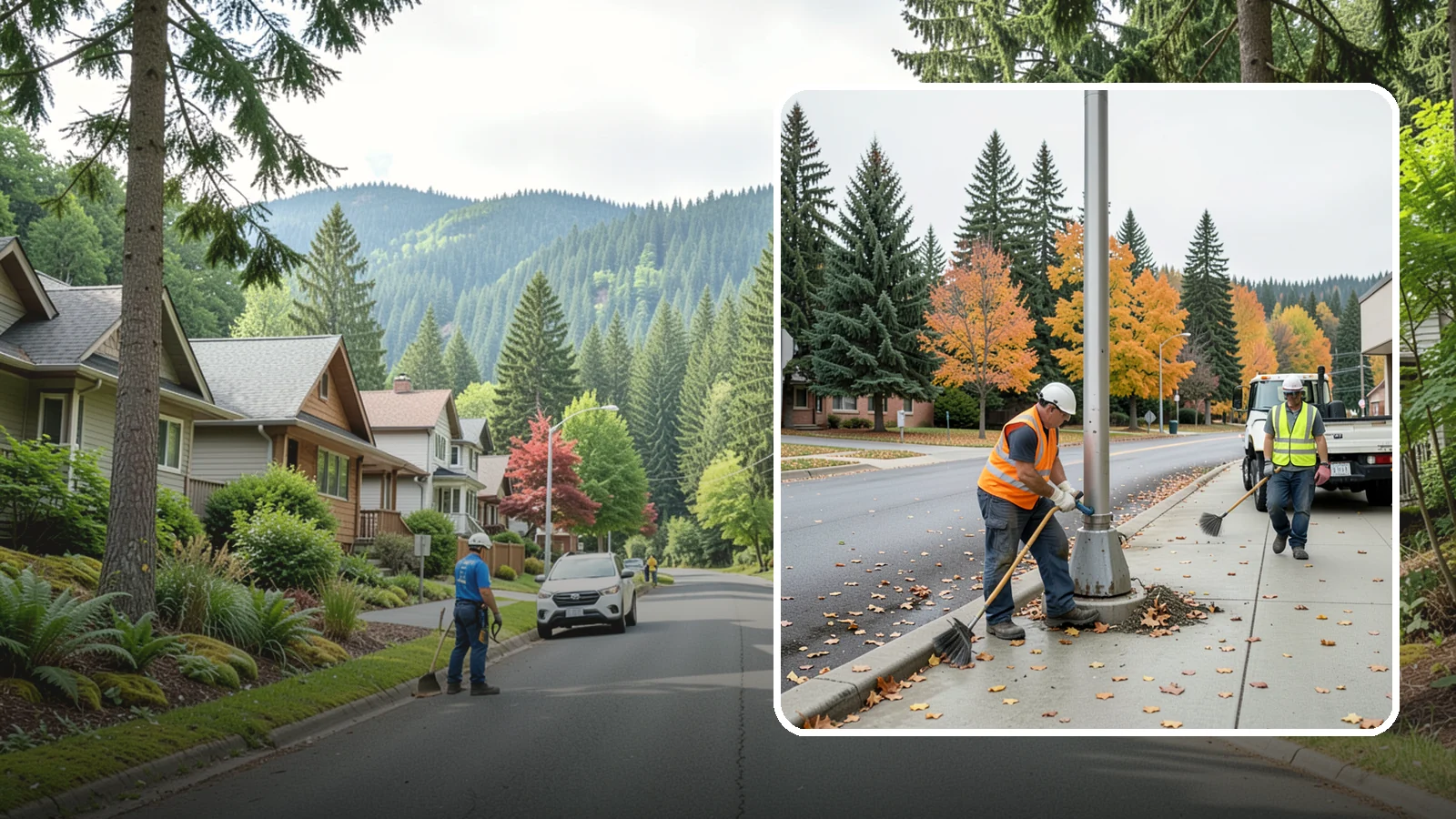 Pole Base Cleaning in Darrington, Snohomish County, WA - Cleaning and clearing of light pole bases to prevent corrosion and maintain a tidy public appearance.