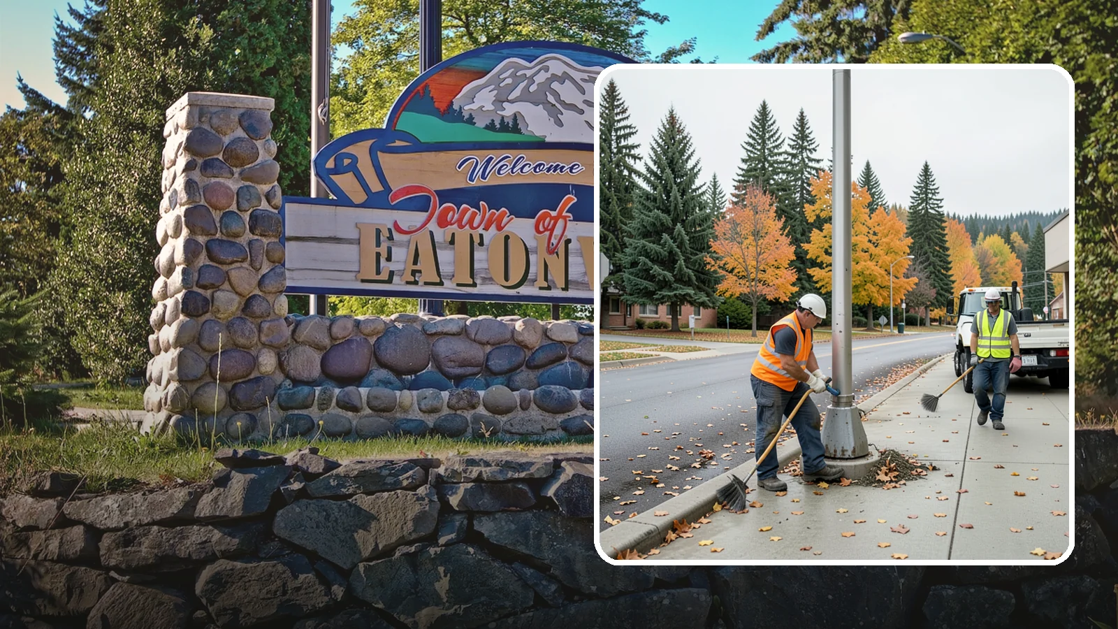 Pole Base Cleaning in Eatonville, Pierce County, WA - Cleaning and clearing of light pole bases to prevent corrosion and maintain a tidy public appearance.