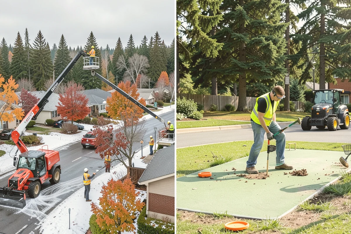 Pole Base Cleaning in Eatonville, Pierce County, WA - Clear vegetation and debris from around each base
