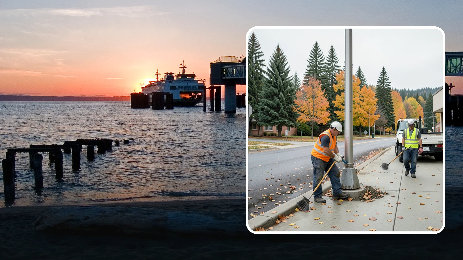 Pole Base Cleaning in Edmonds, Snohomish County, WA - Cleaning and clearing of light pole bases to prevent corrosion and maintain a tidy public appearance.