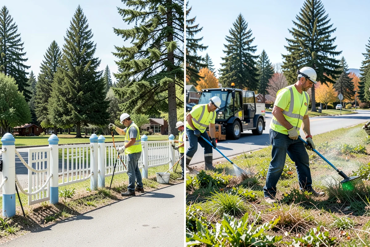 Pole Base Cleaning in Federal Way, King County, WA - Clear vegetation and debris from around each base