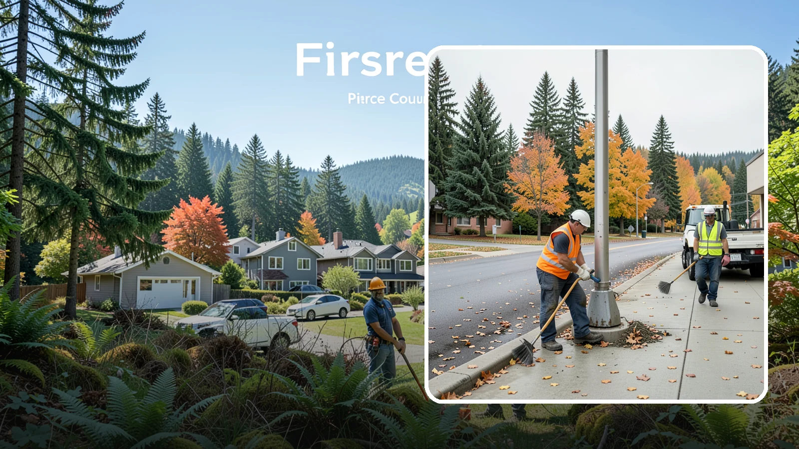 Pole Base Cleaning in Fircrest, Pierce County, WA - Cleaning and clearing of light pole bases to prevent corrosion and maintain a tidy public appearance.