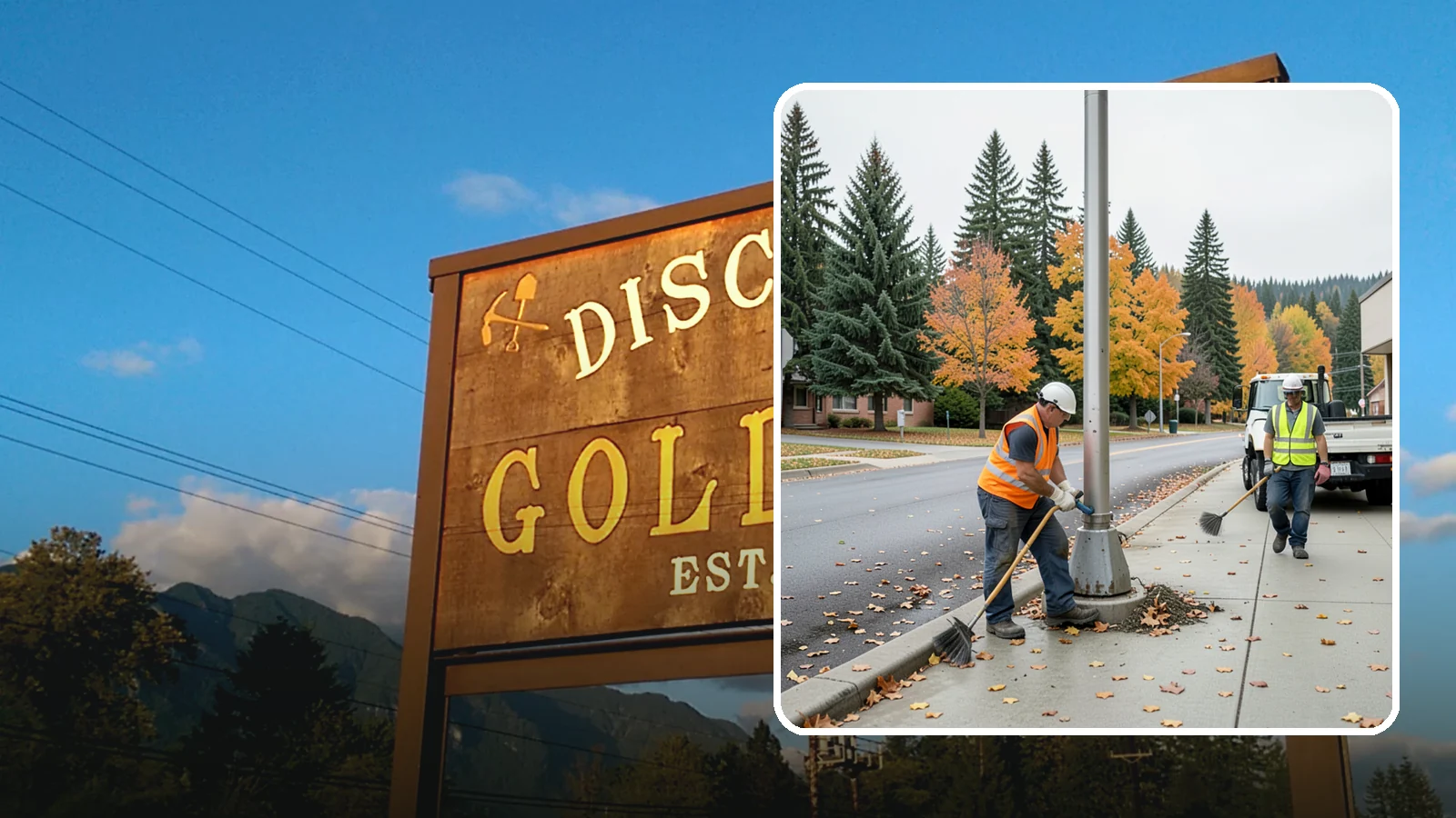 Pole Base Cleaning in Gold Bar, Snohomish County, WA - Cleaning and clearing of light pole bases to prevent corrosion and maintain a tidy public appearance.