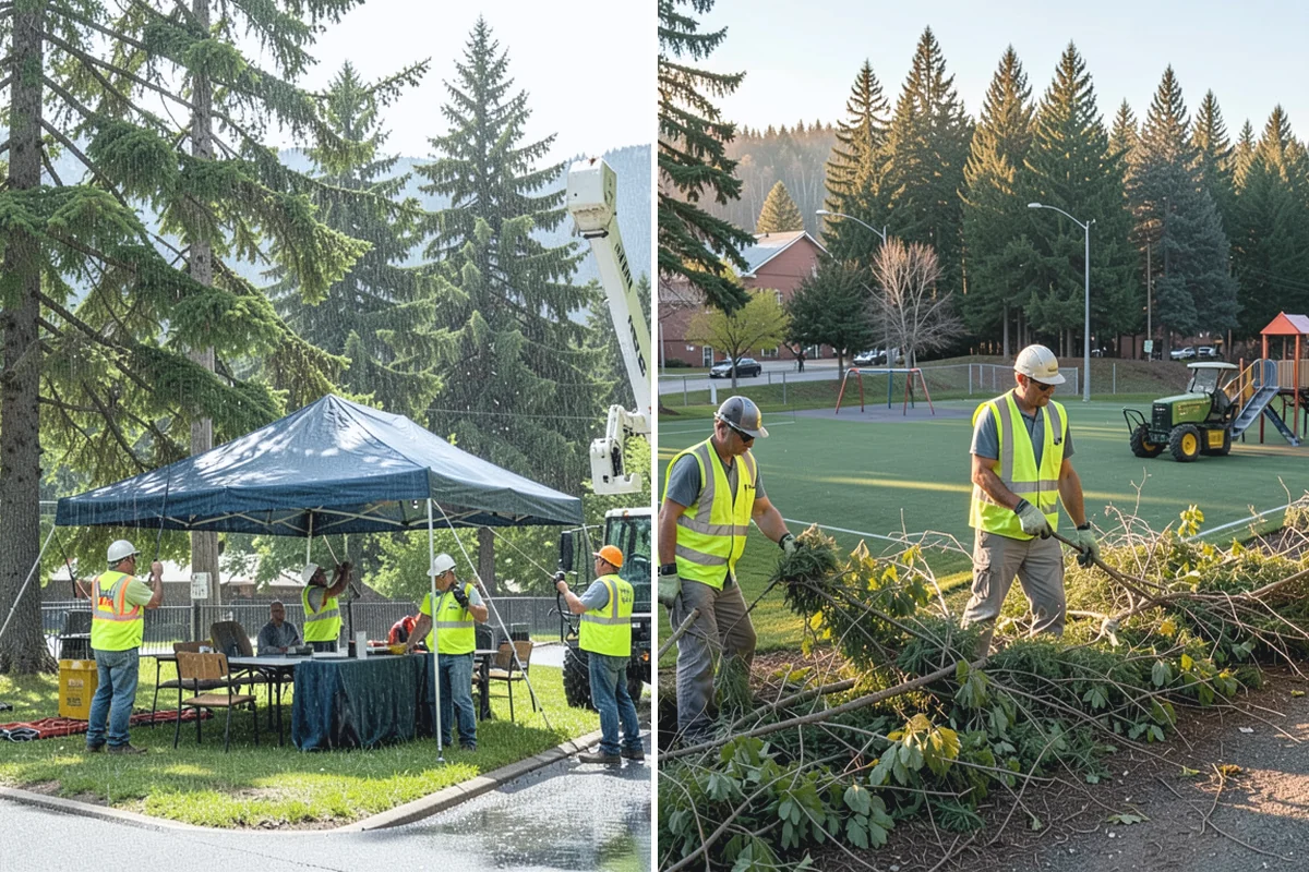 Pole Base Cleaning in Hamilton, Skagit County, WA - Clear vegetation and debris from around each base