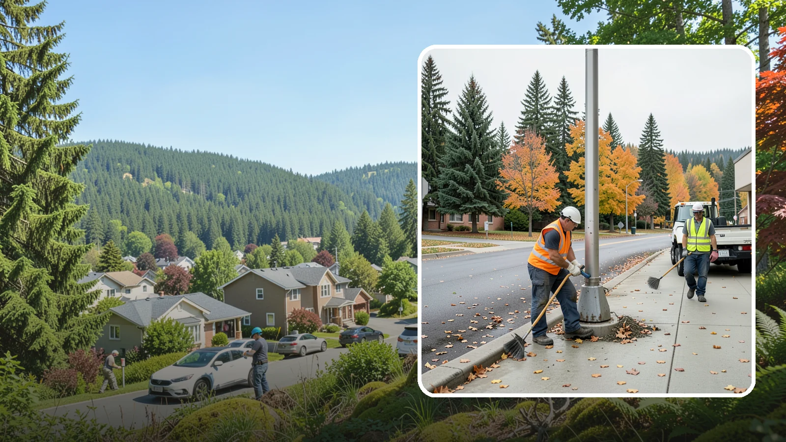 Pole Base Cleaning in Index, Snohomish County, WA - Cleaning and clearing of light pole bases to prevent corrosion and maintain a tidy public appearance.