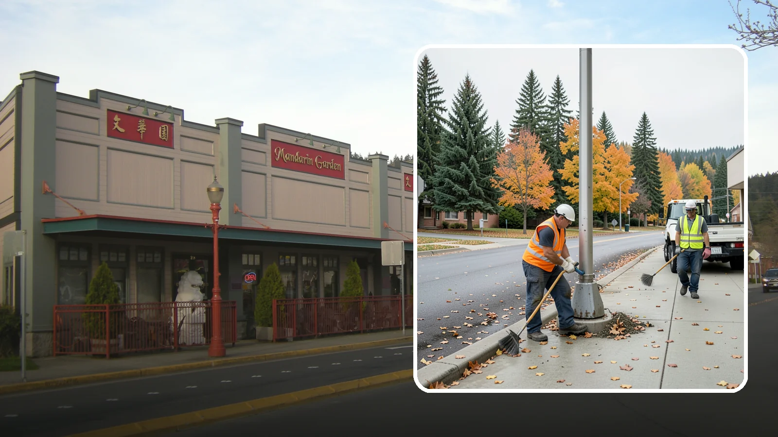 Pole Base Cleaning in Issaquah, King County, WA - Cleaning and clearing of light pole bases to prevent corrosion and maintain a tidy public appearance.