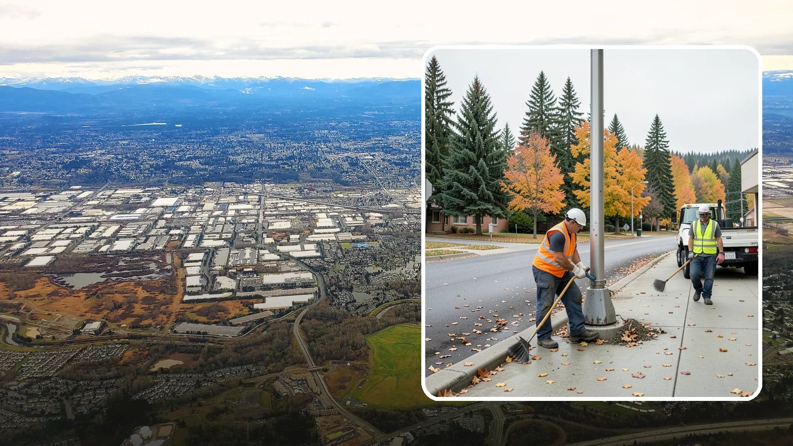 Pole Base Cleaning in Kent, King County, WA - Cleaning and clearing of light pole bases to prevent corrosion and maintain a tidy public appearance.